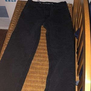 Black urban pipeline jeans
